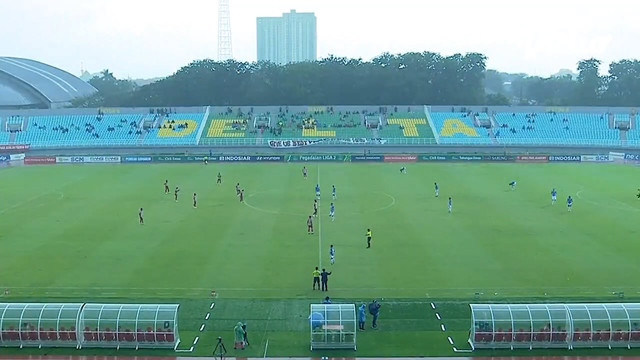 Pertandingan Pegadaian Liga 2 Grup 3, antara Deltras FC Sidoarjo vs Persibo Bojonegoro, di Stadion Delta Sidoarjo, Sabtu (11/01/2024). (Aset: Istimewa)