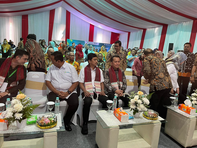 Wamenkes RI Dante Saksono di acara Groundbreaking Oncology Center Building di RS Adam Malik pada Kamis (16/1). Foto: Tri Vosa/kumparan