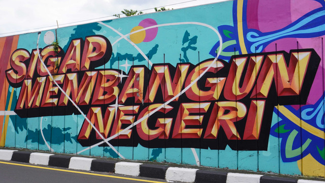 Mural di dinding flyover Janti, Yogyakarta. (Dok. Pribadi Penulis)