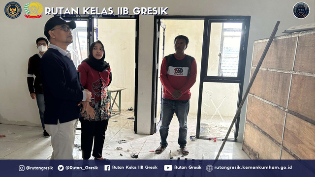 Kesbangpol Gresik Tinjau Renovasi Rutan Kelas IIB 