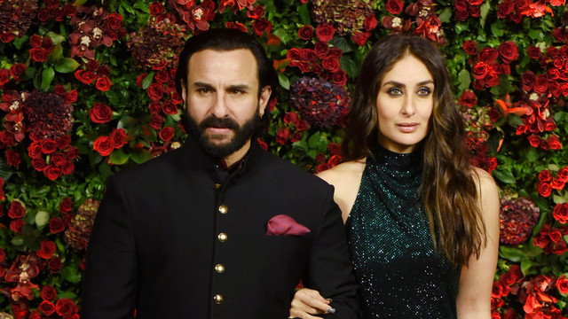 Saif Ali Khan dan sang istri, Kareena Kapoor. Foto: AFP