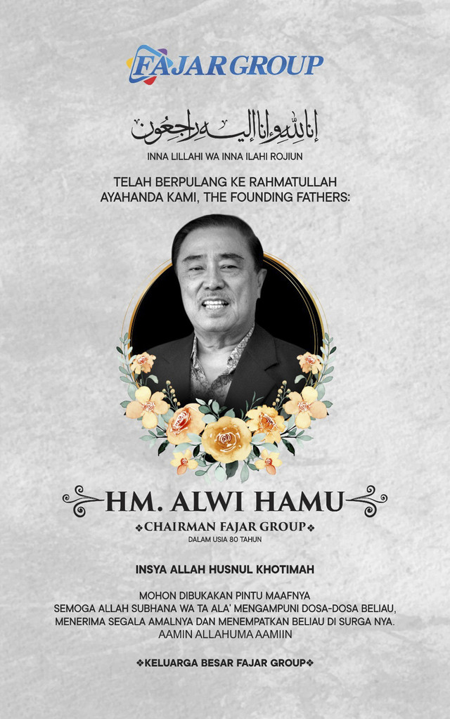 Chairman Fajar Group HM. Alwi Hamu tutup usia. Foto: Istimewa