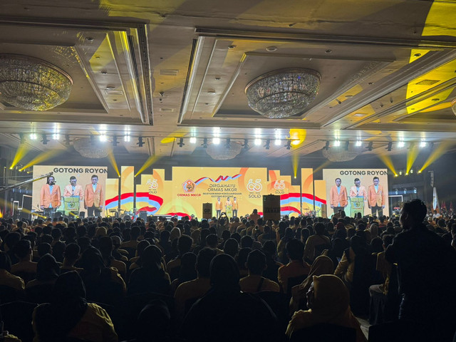 Suasana acara HUT ke-65 Ormas MKGR di Hotel Shangri-La, Jakarta, Sabtu (18/1/2025). Foto: Luthfi Humam/kumparan