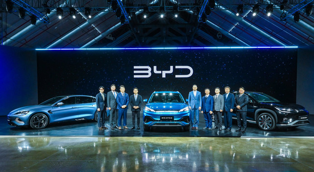 BYD saat menggelar konferensi pers di Incheon, Korea Selatan pada Kamis (15/1). Foto: BYD