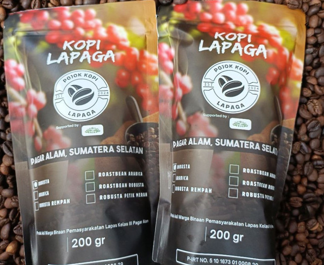 Lapas Pagar Alam Daftarkan Merek Pojok Kopi Lapaga