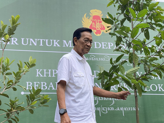 Gubernur DIY, Sri Sultan Hamengku Buwono X, dalam acara "Tanam Bersama Pohon Langka", Senin (20/1). Foto: Resti Damayanti/Pandangan Jogja