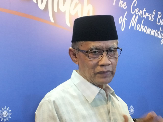 Ketua Umum PP Muhammadiyah, Haedar Nashir menanggapi soal wacana libur sekolah selama bulan Ramadhan 2025. (Foto: M Wulan)