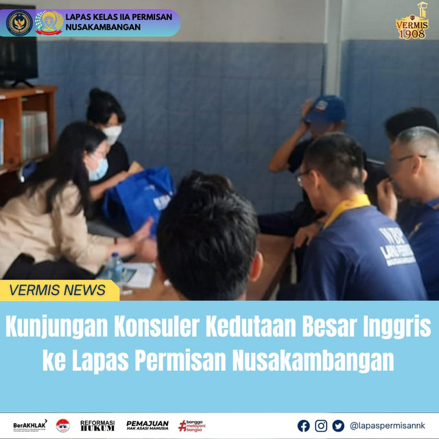 Kunjungan Konsuler Kedutaan Besar Inggris ke Lapas Permisan Nusakambangan