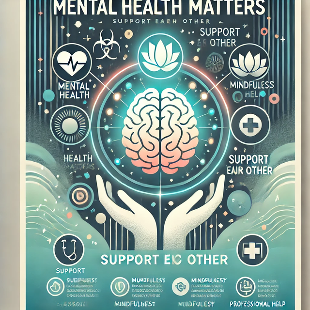 Sumber: DALL·E "A health awareness poster promoting mental health".