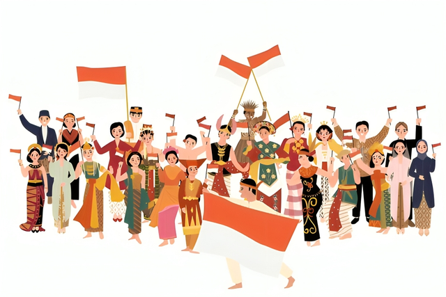 Ilustrasi berbagai kebudayaan tradisional di Indonesia (sumber: shutterstock.com)