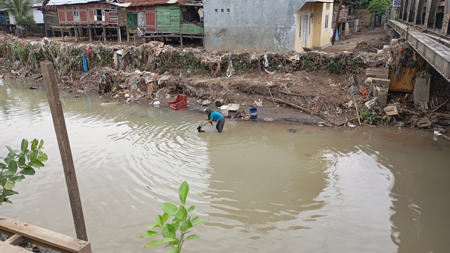 Kondisi sungai way belau pasca banjir | Foto: Eva Nurdiah/Lampung Geh