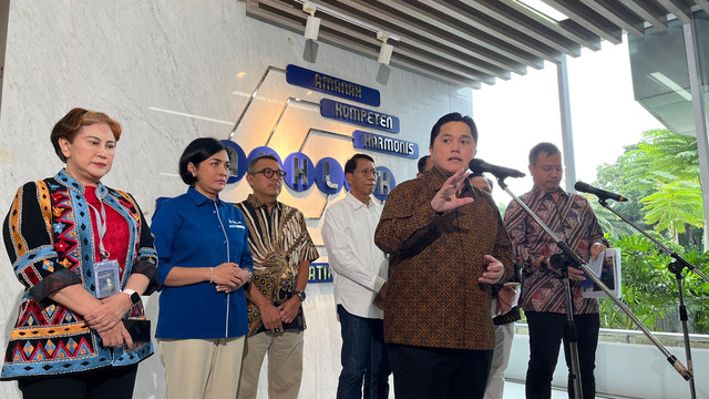 Konferensi pers Menteri BUMN Erick Thohir dan BUMN transportasi soal persiapan mudik Lebaran 2025, Rabu (22/1/2025). Foto: Fariza Rizky Ananda/kumparan