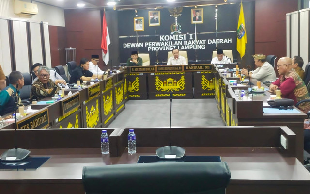 Rapat Dengar Pendapat (RDP) Komisi I DPRD Lampung bersama panitia pembentukan Kabupaten Sungkai Bunga Mayang | Foto : Ist