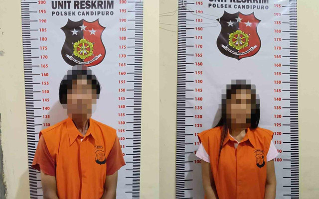 Pasangan Pasutri yang diamankan Polisi karena edarkan uang palsu. | Foto: Dok Humas Polres Lampung Selatan