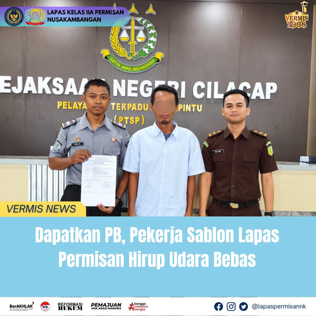 Dapatkan PB, Pekerja Sablon Lapas Permisan Hirup Udara Bebas