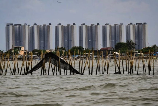 kondisi pagar laut di Tangerang (sumber: ANTARA FOTO/Sulthony Hasanuddin/rwa.)