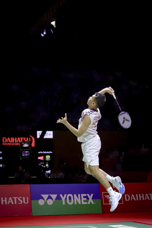 Ganda putra, Fajar Alfian/Muhammad Rian Ardianto tampil pada final Indonesia Masters 2025 di Istora Senayan, Jakarta, Minggu (26/1/2025). Foto: Jamal Ramadhan/kumparan