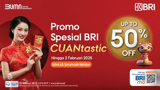 Promo Spesial BRI CUANtastic siap meriahkan Imlek. Foto: BRI