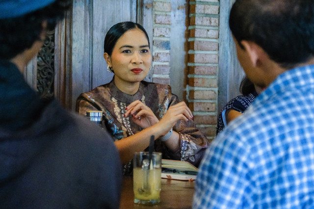 Wamenpar, Ni Luh Puspa, saat bertemu dengan awak media di Kalasan, Sleman, Senin (27/1). Foto: Dok. Istimewa