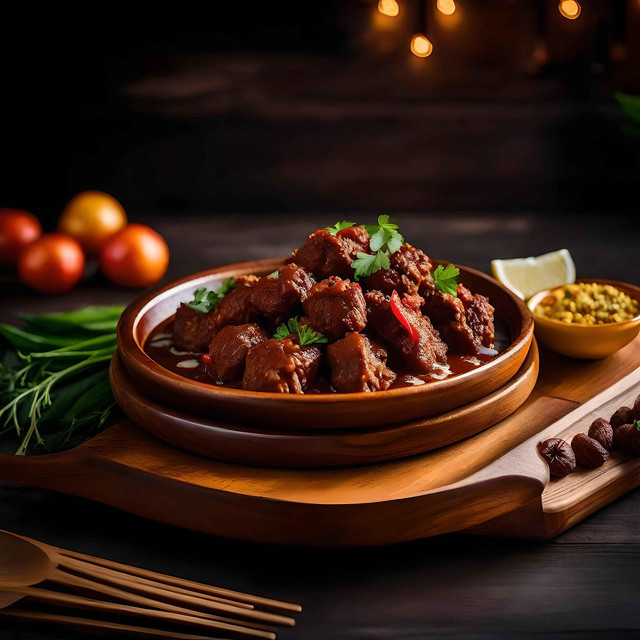 Ilustrasi makanan tradisional rendang. Foto: Pixabay