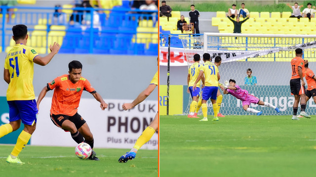 Pertandingan Gresik United vs Persibo Bojonegoro, di Stadion Gelora Joko Samudro, Gresik, Selasa (28/01/2025) (Aset: IG @persibo.bojonegoro)