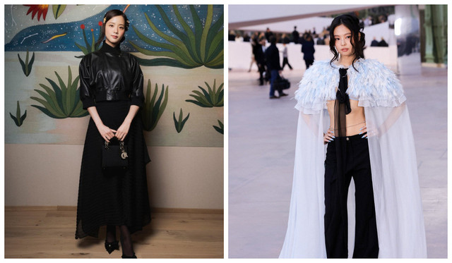 Gaya Jisoo dan Jennie saat hadiri Paris Haute Couture Week 2025. Foto: Istimewa