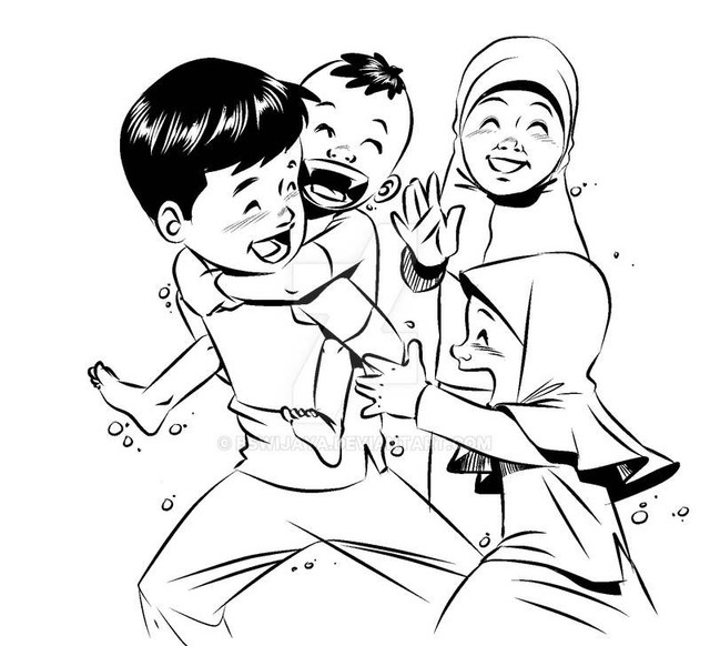 Ilustrasi "Keluarga 2 anak" (sumber : deviantart.com)