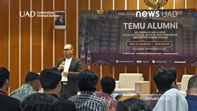 Sambutan Dr. Gatot, S.H., M.H. pada Temu Alumni FSBK UAD (Dok. Faiq)