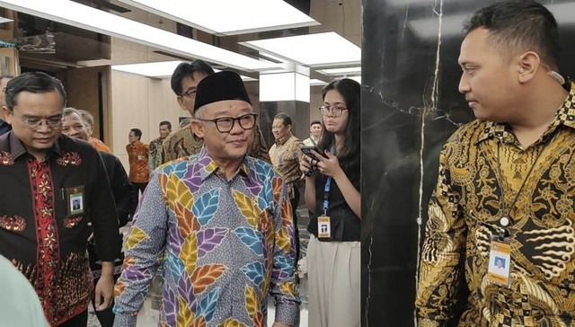 Menteri Pendidikan Dasar dan Menengah (Mendikdasmen) Abdul Mu'ti berjalan saat tiba sebelum menjawab pertanyaan wartawan di Jakarta, Kamis (30/1/2025). Foto: Alya Zahra/kumparan 