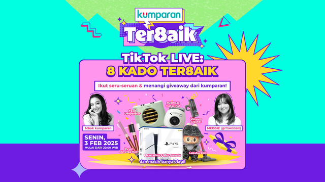 Ikuti keseruan live TikTok Ultah Kumparan dan menangkan 8 hadiah senilai puluhan juta rupiah! Foto: kumparan