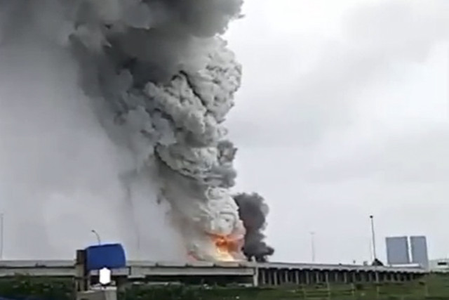 Kebakaran di gudang mainan di Dadap, Tangerang. Foto: Dok. BPBD