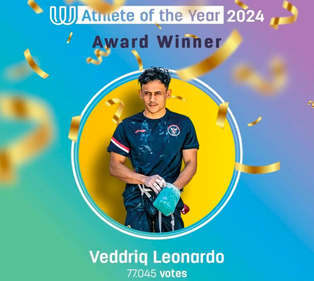 Veddriq Leonardo terpilih menjadi Athlete of The Year 2024 versi The World Games. Foto: Dok. Instagram @theworldgames