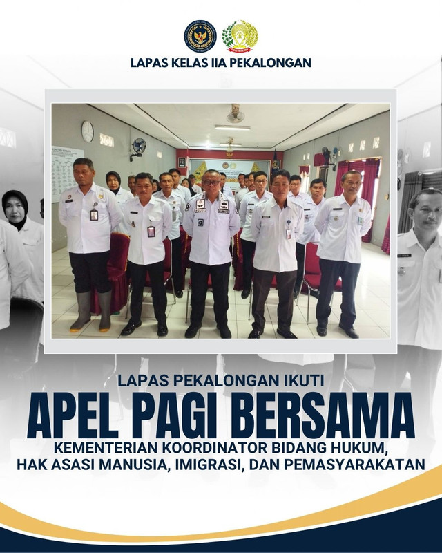 Lapas Pekalongan Ikuti Apel Pagi Bersama Kementerian Secara Daring