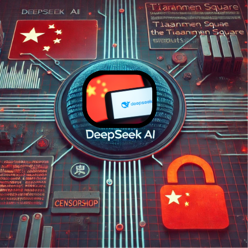 Ilustrasi DeepSeek dan Sensor Informasi dari China. Foto: Shutterstock dan AI Image Creator