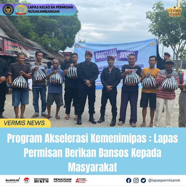 Program Akselerasi Kemenimipas : Lapas Permisan Berikan Bansos Kepada Masyarakat