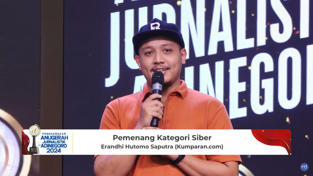 kumparan meraih Penghargaan Anugeraha Jurnalistik Adinegoro 2024 Kategori Siber. Foto: Youtube/ RRI NET OFFICIAL