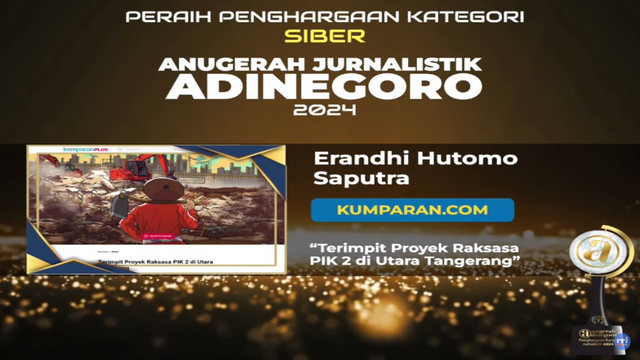 kumparan meraih Penghargaan Anugeraha Jurnalistik Adinegoro 2024 Kategori Siber. Foto: Youtube/ RRI NET OFFICIAL