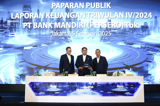 Konferensi Pers Virtual Paparan Kinerja Kuartal IV 2024 Bank Mandiri, Rabu (5/2/2025). Foto: Dok. Bank Mandiri