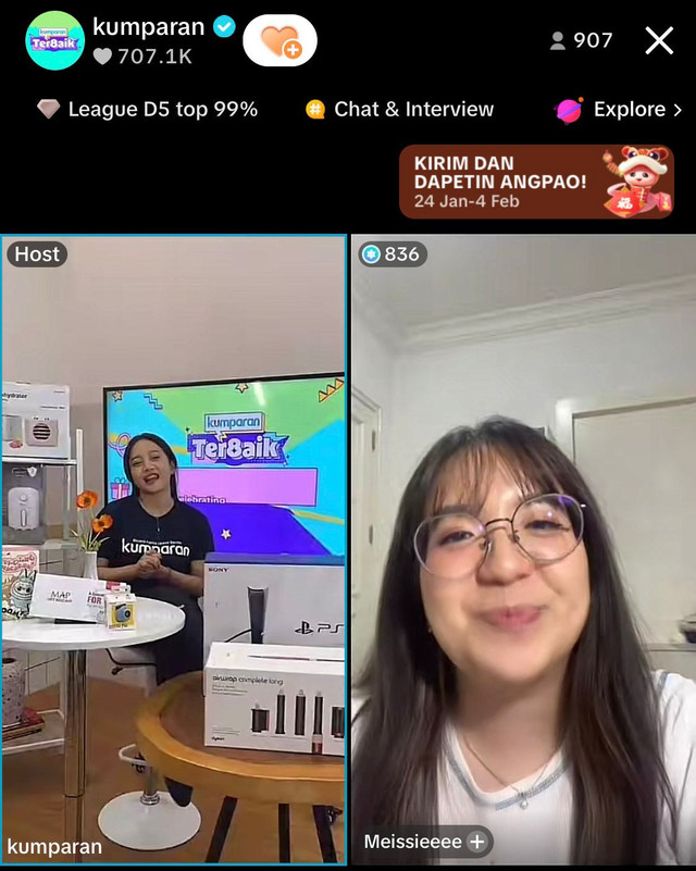 Kemeriahan TikTok LIVE kumparan bersama Meissie. Foto: kumparan