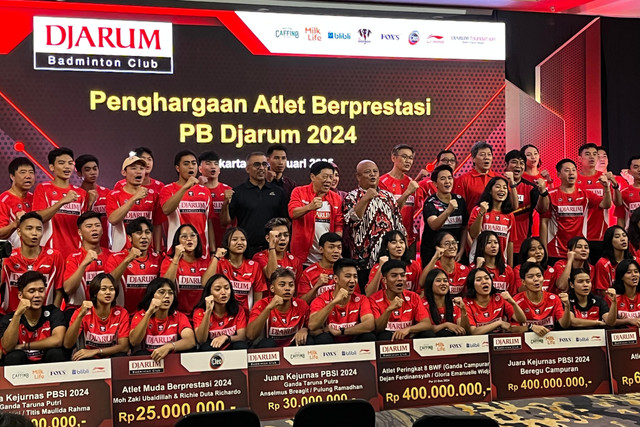 Pemberian penghargaan atlet berprestasi PB Djarum 2024 di Jakarta, Rabu (5/1/2025). Foto: Azrumi El Ghazali/kumparan