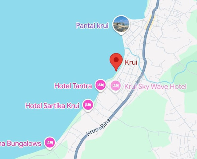 Pesisir Barat, Krui (Sumber: Google Maps)