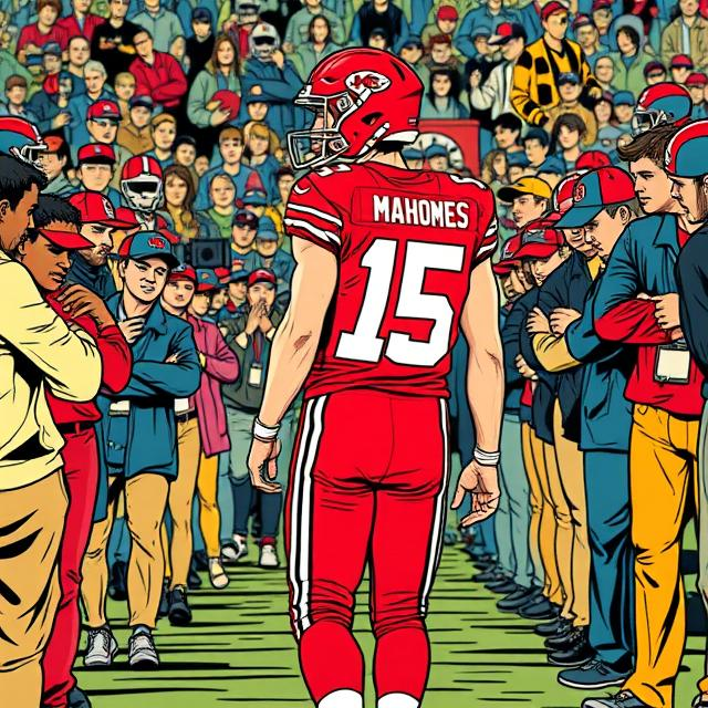 Patrick Mahomes, ilustrasi. Sumber: Membuat sendiri via Adobe Illustrator + Adobe Firefly AI