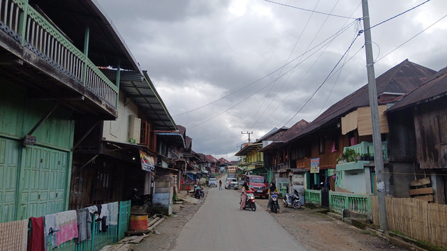 Suasana perkampungan Desa Kota Agung, Kecamatan Semende Darat Tengah yang dipadati rumah adat suku semende, Kabupaten Muara Enim, Sumatera Selatan, Sabtu (8/2) Foto: ary/urban id