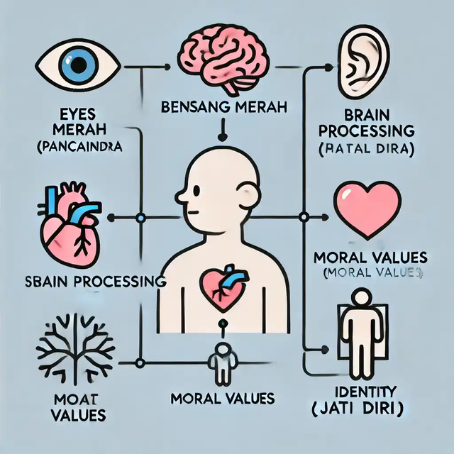 ilustrasi diagram pancaindra (sumber: AI)