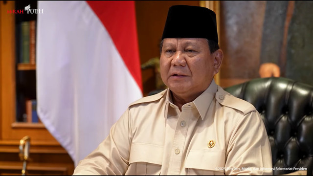 Presiden Prabowo Subianto ucapkan selamat Hari Pers Nasional (HPN) ke-79 Tahun 2025. Foto: Youtube/Sekretariat Presiden