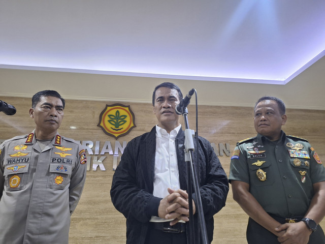 Konferensi Pers Mentan Amran Sulaiman di Kantor Kementerian Pertanian, Jakarta Selatan pada Senin (10/2/2025). Foto: Argya D. Maheswara/kumparan 