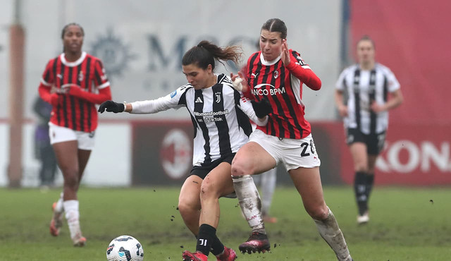 Pertandingan Juvenus melawan AC Milan pada pertandingan lanjutan Liga Wanita Italia. Foto: Juventus