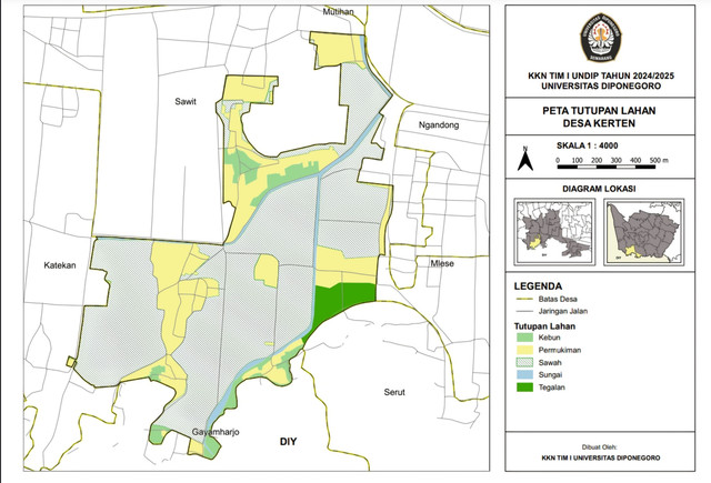 Peta Tutupan Lahan Desa Kerten. Sumber: Analisis Penulis (Rafita Rizkiani Barkah, 2025)
