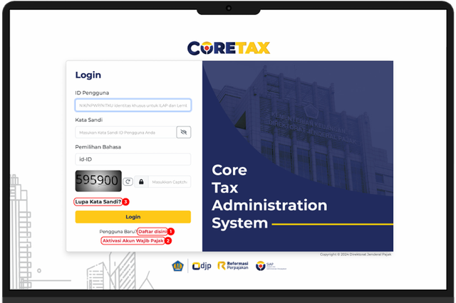 Landing Page Coretax.