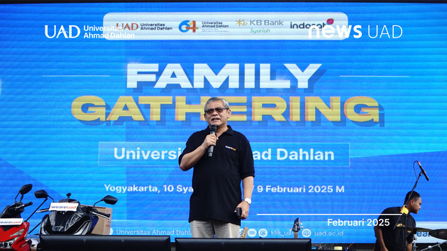 Sambutan Rektor UAD pada Family Gathering Semarak Puncak Milad ke-64 (Dok. Bidang Humas dan Protokol UAD)